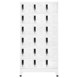 Berkfield Home Locker Cabinet White 90x40x180 cm Steel - Size: 90 x 40 x 180 cm - thumbnail 3