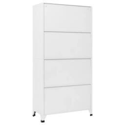 Berkfield Home Locker Cabinet White 90x40x180 cm Steel - Size: 90 x 40 x 180 cm - thumbnail 5