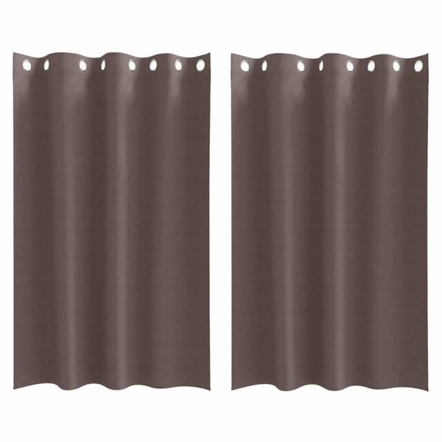 Berkfield Home Curtains with Curtains 2 pcs Dark brown 175 x 140 cm Polyester - image 1