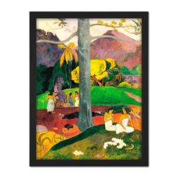 "Artery8 Wall Art Print Paul Gauguin Mata Mua In Olden Times Large Framed Wall Décor Art in Light Oak - Size: W18"" x H24""" - thumbnail 1