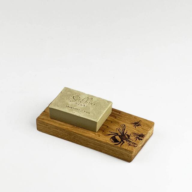 Selbrae House Bee Oak Soap Dish & Soap Set in Light Oak - image 1