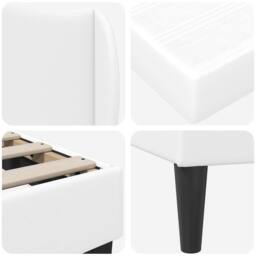 Berkfield Home Bed Frame with Headboard White 90 x 190 cm Faux Leather - thumbnail 9