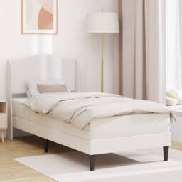 Berkfield Home Bed Frame with Headboard White 90 x 190 cm Faux Leather
