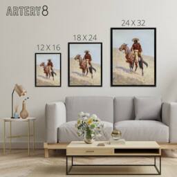 "Artery8 A Mexican Vaquero Cowboy Frederic Remington Black Framed Canvas Art - Size: W12"" x H16""" - thumbnail 4