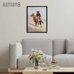 "Artery8 A Mexican Vaquero Cowboy Frederic Remington Black Framed Canvas Art - Size: W12"" x H16""" - thumbnail 3