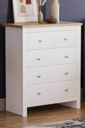 HD Designs Arlington 3+2 Drawer Chest Of Drawers Storage Bedroom Furniture in White