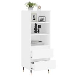 Berkfield Home Highboard White 40x36x110 cm Engineered Wood - Size: 40 x 36 x 110 cm - thumbnail 4