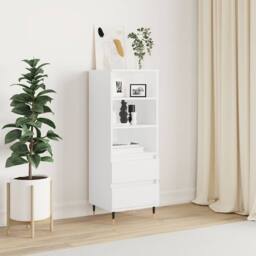 Berkfield Home Highboard White 40x36x110 cm Engineered Wood - Size: 40 x 36 x 110 cm - thumbnail 2