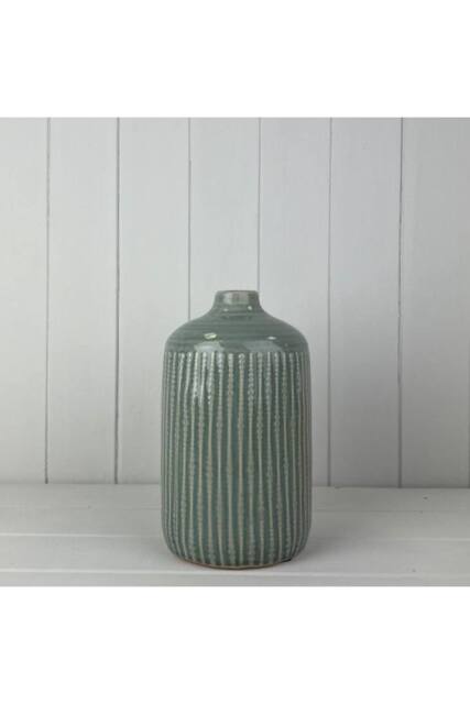 KDMD Grey Statement Ceramic Indented Flower Vase in Pale Green - image 1