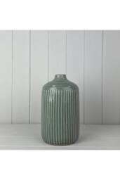 KDMD Grey Statement Ceramic Indented Flower Vase in Pale Green