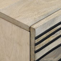 Berkfield Home Bedside Tables with Drawer White & black 40 x 33.5 x 46 cm - thumbnail 6