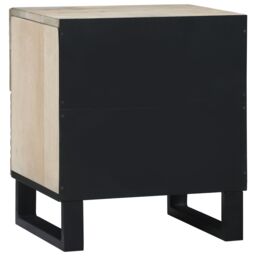 Berkfield Home Bedside Tables with Drawer White & black 40 x 33.5 x 46 cm - thumbnail 5