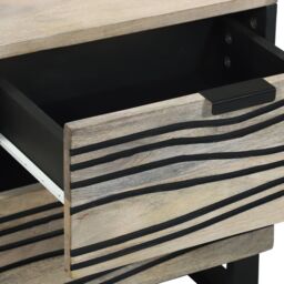 Berkfield Home Bedside Tables with Drawer White & black 40 x 33.5 x 46 cm - thumbnail 7