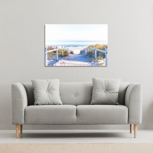 Benjamin Tate Design Path to the beach at baltic sea (Canvas Print) / 77 x 51 x 4cm in Natural - Size: 77 x 51 x 4 cm - image 1