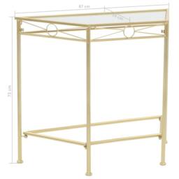 Berkfield Home Side Table Vintage Style Metal 87x34x73 cm Gold - Size: 87 x 34 x 73 cm - thumbnail 6