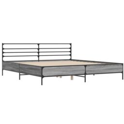 Berkfield Home Bed Frame without Mattress Grey Sonoma 200x200 cm - thumbnail 3