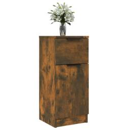 Berkfield Home Sideboard Smoked Oak 30x30x70 cm Engineered Wood in Brown - Size: 30 x 30 x 70 cm - thumbnail 4
