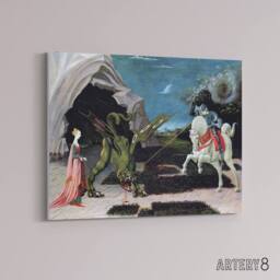"Artery8 Paolo Uccello Saint George & The Dragon Canvas Wall Art Print - Size: W18"" x H24""" - thumbnail 2