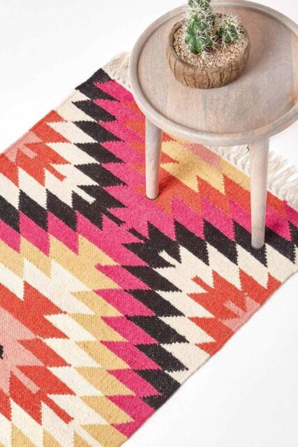 Homescapes Jakarta Handwoven Pattern KIlim Wool Hall Runner, 66 x 200 cm - Size: 66 cm x 200 cm - image 1