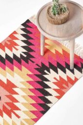 Homescapes Jakarta Handwoven Pattern KIlim Wool Hall Runner, 66 x 200 cm - Size: 66 cm x 200 cm - thumbnail 1
