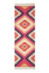 Homescapes Jakarta Handwoven Pattern KIlim Wool Hall Runner, 66 x 200 cm - Size: 66 cm x 200 cm - thumbnail 2