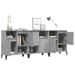 Berkfield Home Sideboards 3 pcs Concrete Grey 60x35x70 cm Engineered Wood - Size: 60 x 35 x 70 cm - thumbnail 4