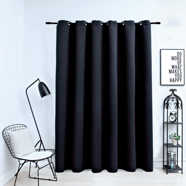 Berkfield Home Blackout Curtain with Metal Rings Black 290x245 cm - image 1