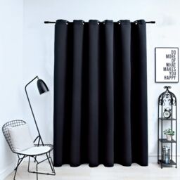 Berkfield Home Blackout Curtain with Metal Rings Black 290x245 cm
