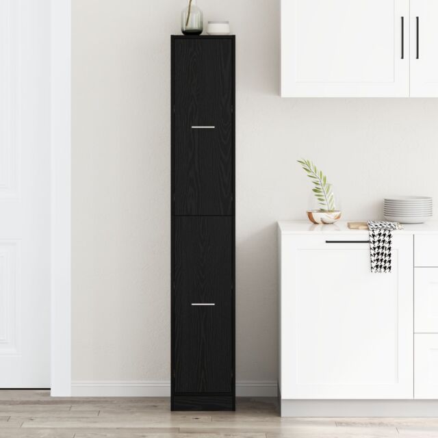 Berkfield Home Apothecary cabinet Black Oak 30x41x174.5 cm Engineered Wood - image 1