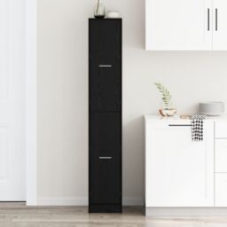 Berkfield Home Apothecary cabinet Black Oak 30x41x174.5 cm Engineered Wood - thumbnail 1