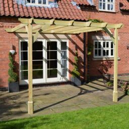 Rutland County Garden Furniture Ltd Wall Mounted Premium Pergola, Wood, L300 x W420 x H270 cm, Light Green - thumbnail 9