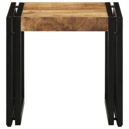Berkfield Home Coffee Table 40x50x38 cm Solid Rough Wood Mango in Brown - Size: 40 x 50 x 38 cm - thumbnail 4