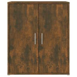 Berkfield Home Shoe Cabinet Smoked Oak 60x35x70 cm Engineered Wood in Brown - Size: 60 x 35 x 70 cm - thumbnail 6