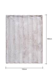 BHS Faux Fur Stripe Throw in Natural - thumbnail 3