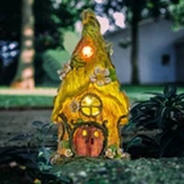 EONLION Solar Fairy House Green Flower Outdoor LED Lawn Decorative - image 1