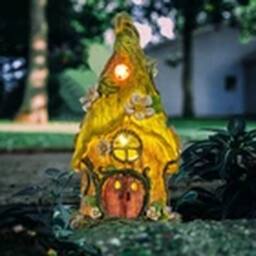 EONLION Solar Fairy House Green Flower Outdoor LED Lawn Decorative