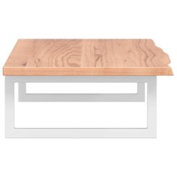 Berkfield Home Basin Shelf Wall Mounted Steel & Solid Wood Oak in Brown - thumbnail 5