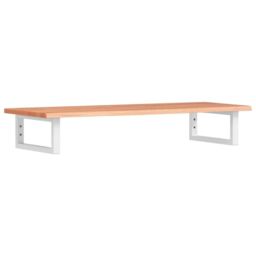 Berkfield Home Basin Shelf Wall Mounted Steel & Solid Wood Oak in Brown - thumbnail 2