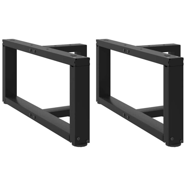 Berkfield Home Coffee Table Legs T-Shaped¬†2 pcs Black 70x25x(30-31) cm Steel - image 1