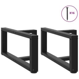 Berkfield Home Coffee Table Legs T-Shaped¬†2 pcs Black 70x25x(30-31) cm Steel - thumbnail 3