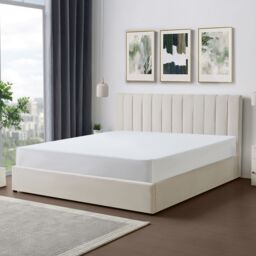 Artemis Home Evelynne Fabric 180cm Superking Ottoman Bed Frame in Beige - Size: Super King - thumbnail 2