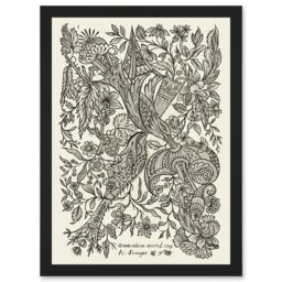 Artery8 Alexander Senegat Design For Textiles Etching Artwork Framed Wall Art Print A4 in Black - thumbnail 1