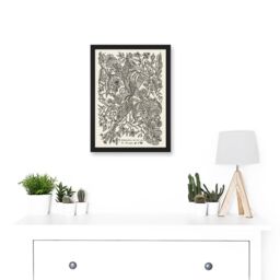 Artery8 Alexander Senegat Design For Textiles Etching Artwork Framed Wall Art Print A4 in Black - thumbnail 2