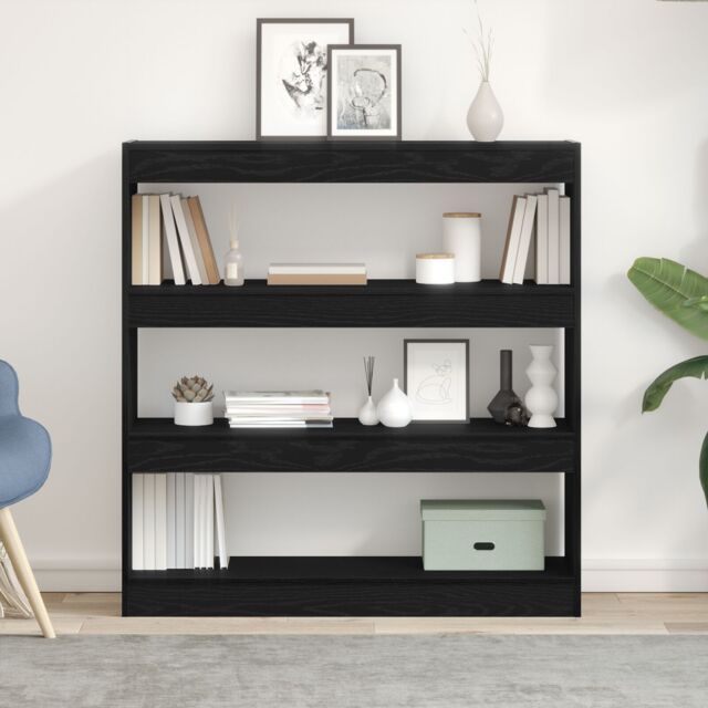Berkfield Home Book Cabinet/Room Divider Black Oak 100x30x103cm Engineered Wood - Size: 100 x 30 x 103 cm - image 1