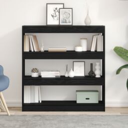 Berkfield Home Book Cabinet/Room Divider Black Oak 100x30x103cm Engineered Wood - Size: 100 x 30 x 103 cm - thumbnail 1