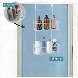 Hinsinc WHITE 2 Tier Hanging Shower Storage Caddy - Size: 180 cm width x 180 cm drop - thumbnail 6