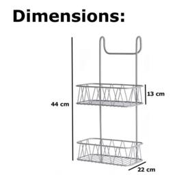 Hinsinc WHITE 2 Tier Hanging Shower Storage Caddy - Size: 180 cm width x 180 cm drop - thumbnail 2