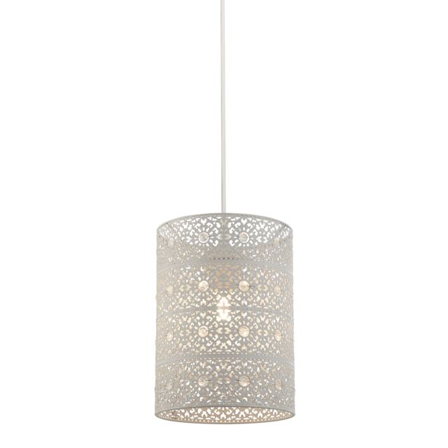 Lighting Collection Cream Painted Easy Fit Lamp Shade - image 1