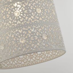 Lighting Collection Cream Painted Easy Fit Lamp Shade - thumbnail 4