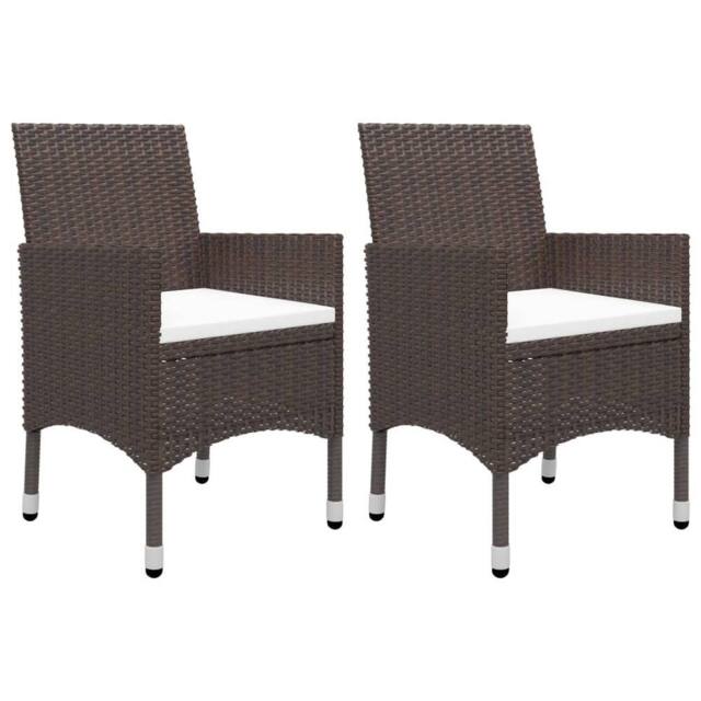 Berkfield Home 3 Piece Garden Dining Set Poly Rattan & Tempered Glass Brown - image 1